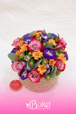 Colorful Flowers in the Handmade Box