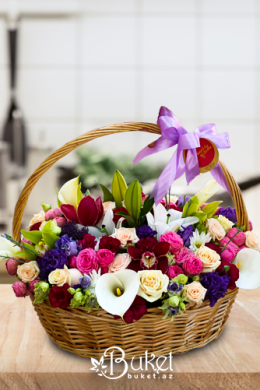 Tender colors flower basket